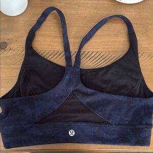 Lululemon Athletica Black and Blue Sports Bra with Racerback